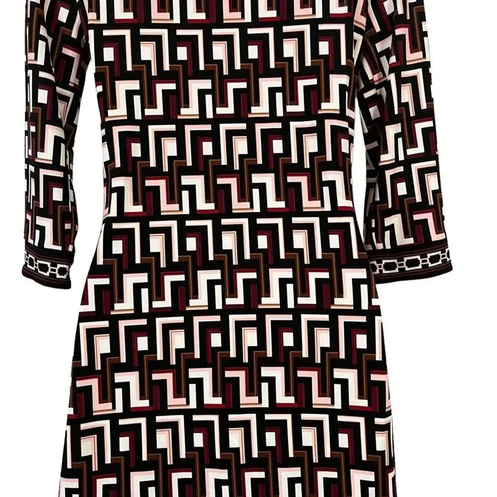 WHITE HOUSE BLACK MARKET WHBM Embroidered Collar Mini Jersey Knit Dress sz XXS